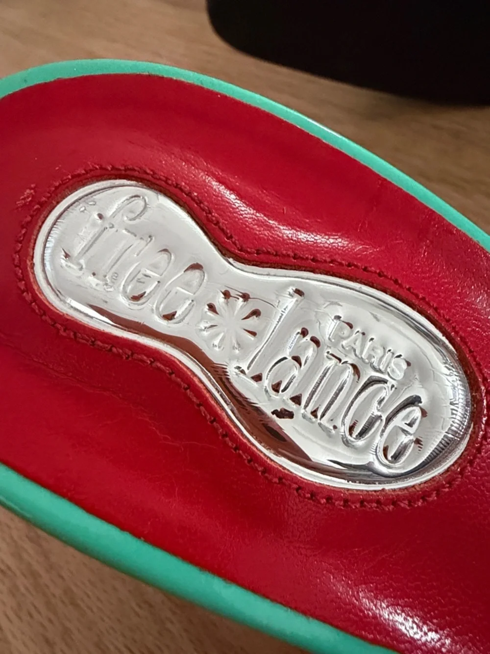 NWT! Free Lance Paris Unworn Vintage Turquoise Patent Slide Heels women sz 37.5
